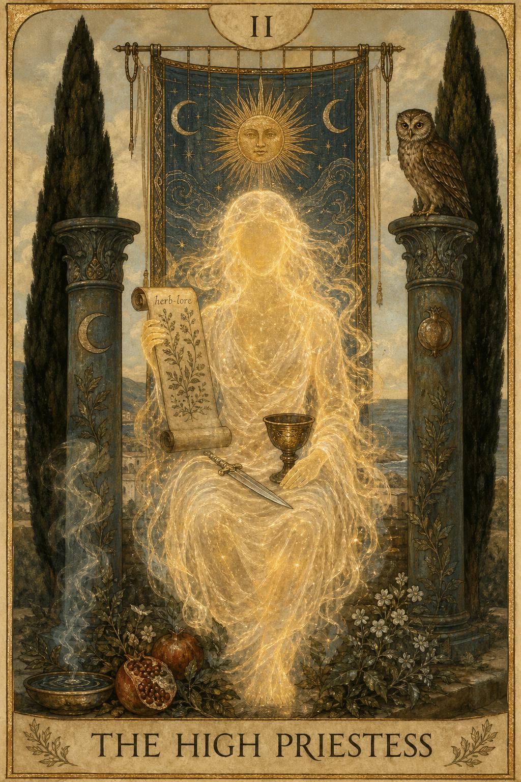 The High Priestess reimagined as The Inner Grove