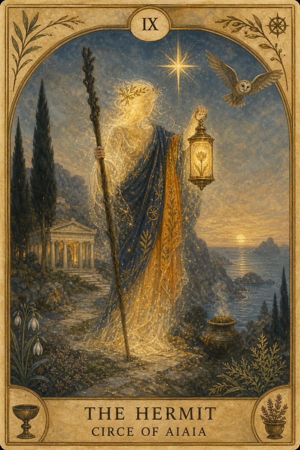 The Hermit reimagined as The Lantern Within